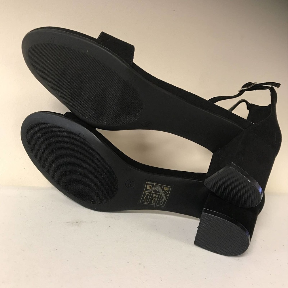 J. Adams Daisy Womens Size 8.5 Ankle Strap Low Block Heels, Black - Picture 5 of 6